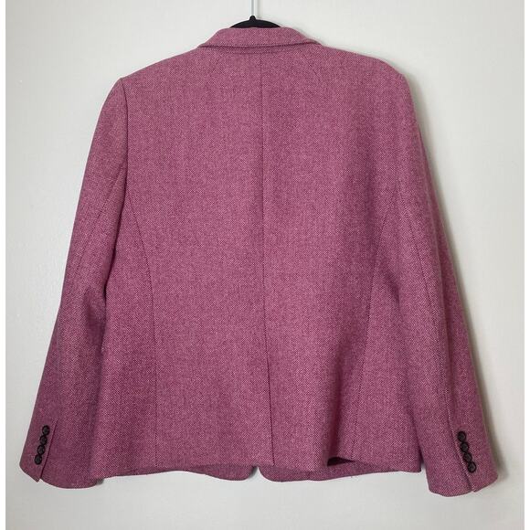 J. CREW BLAZER REGENT WOOL SILK JACKET PINK FALL CORPORATE WORKWEAR OFFICE - Picture 2 of 10